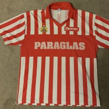 Halifax Town Borta fotbollströja 1992 - 1993 sponsored by Paraglas