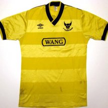 Oxford United Home Camiseta de Fútbol 1985 - 1986 sponsored by Wang Computers