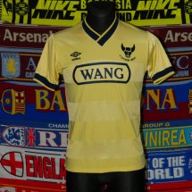 Oxford United Home football shirt 1985 - 1986 sponsored by Wang