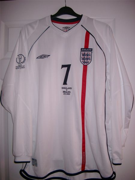 david beckham england shirt. Replica of the England shirt