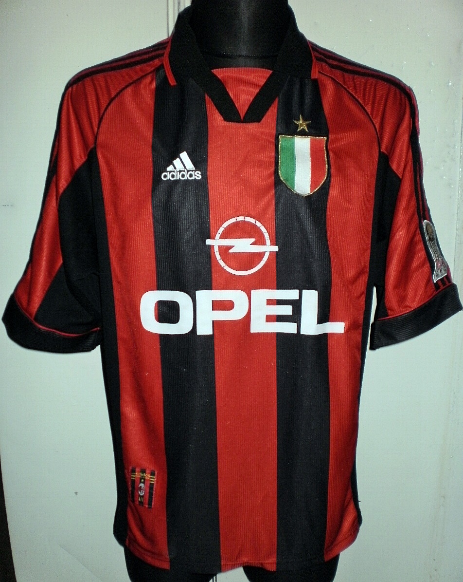 AC Milan Home football shirt 1999 - 2000. Added on 2017-11-27, 18:27