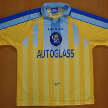 Chelsea Home baju bolasepak 1997 - 1998 sponsored by Autoglass
