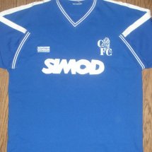 Chelsea Home baju bolasepak 1986 - 1987 sponsored by Simod