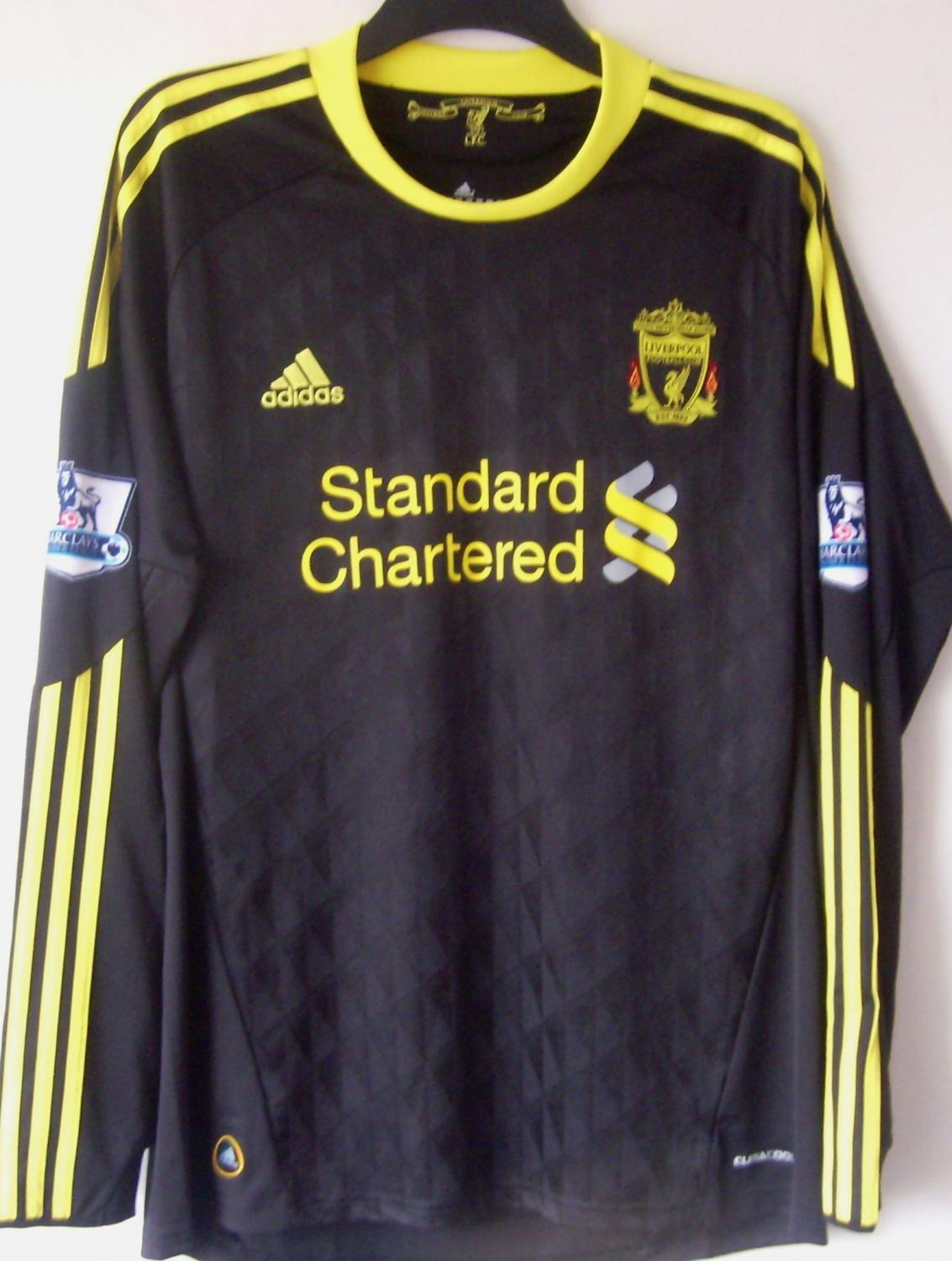 Liverpool Third football shirt 2010 - 2011. Sponsored by Standard Chartered