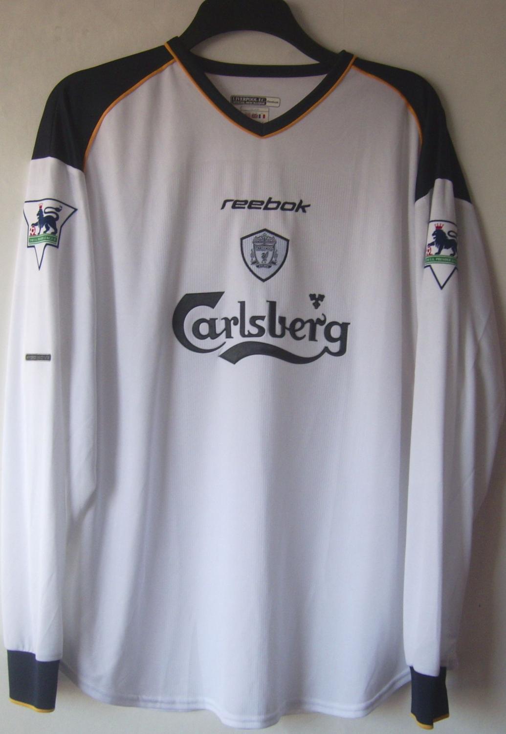 Liverpool Away football shirt 2001 - 2003. Sponsored by Carlsberg