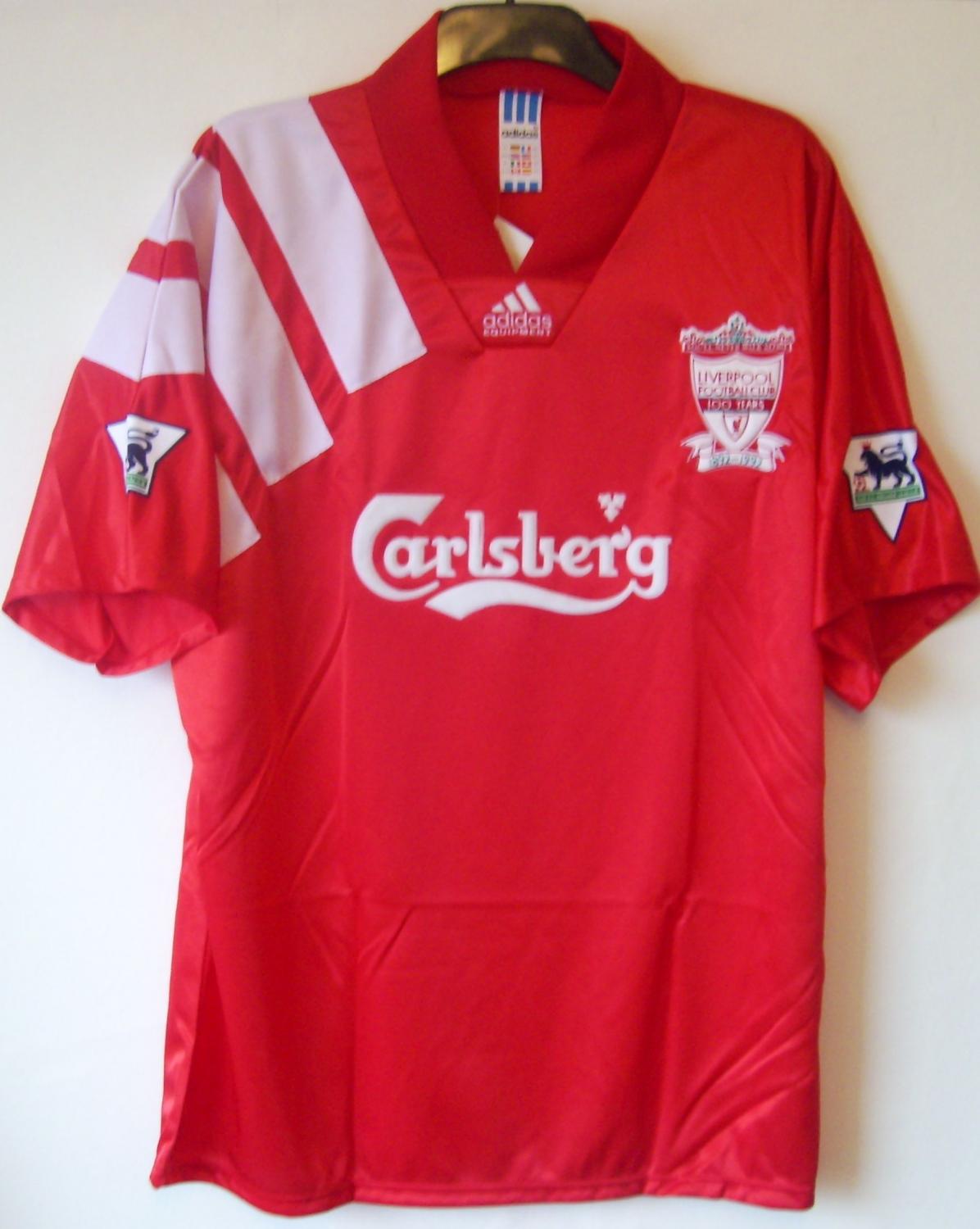 Liverpool Home football shirt 1992 - 1993. Sponsored by Carlsberg