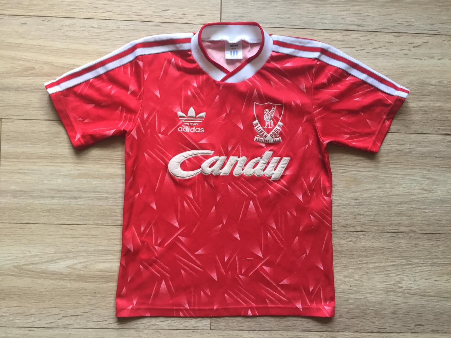 Liverpool Home maglia di calcio 1989 - 1990. Sponsored by Candy