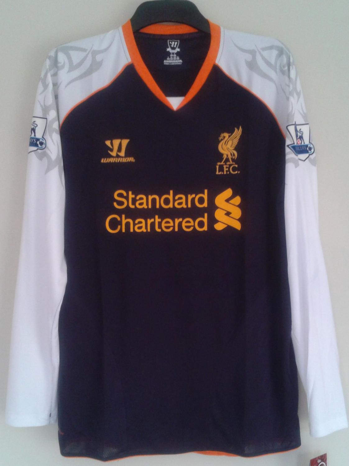 Liverpool Third football shirt 2012 2013. Sponsored by Standard Chartered