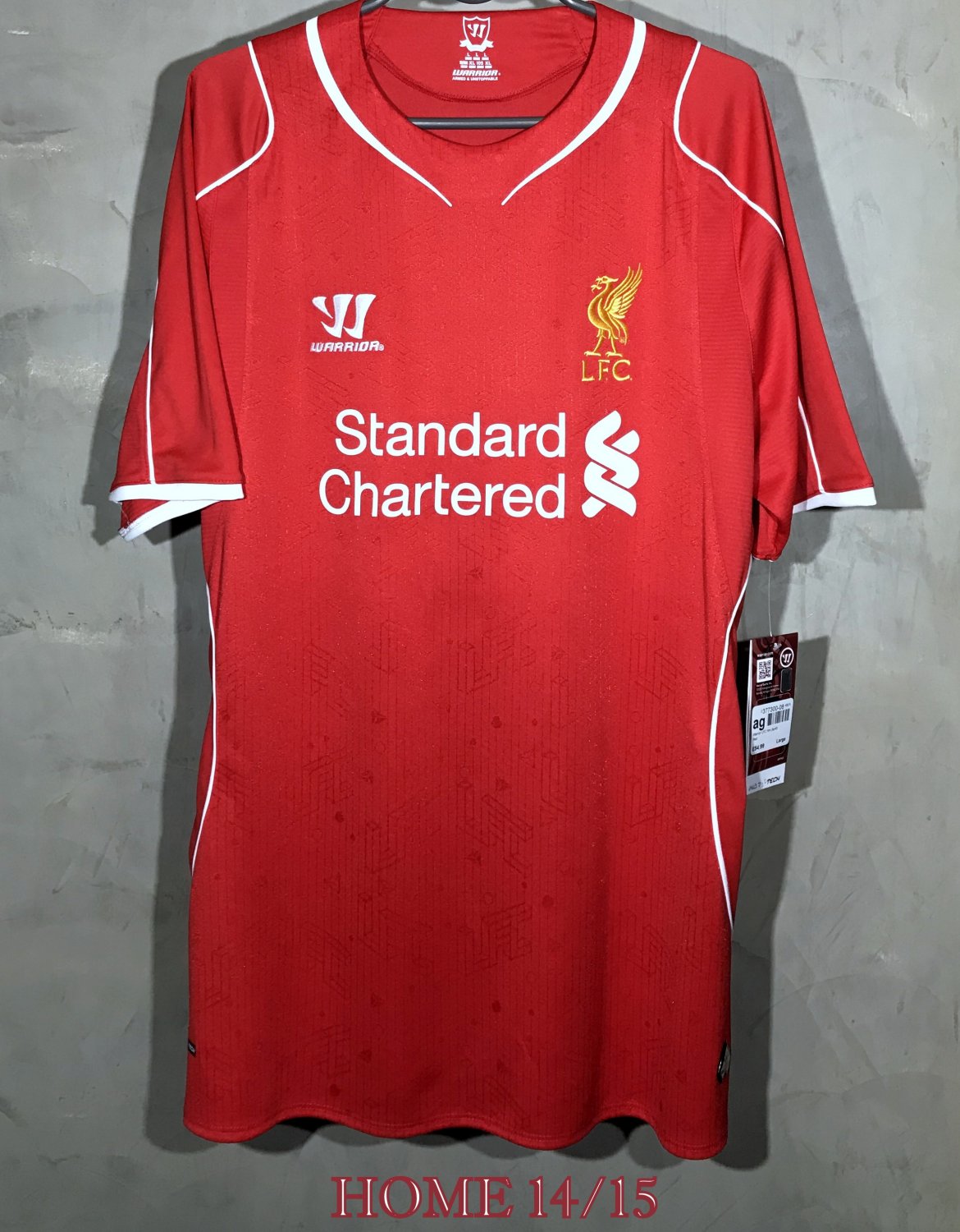Liverpool Home football shirt 2014 - 2015. Sponsored by Standard Chartered