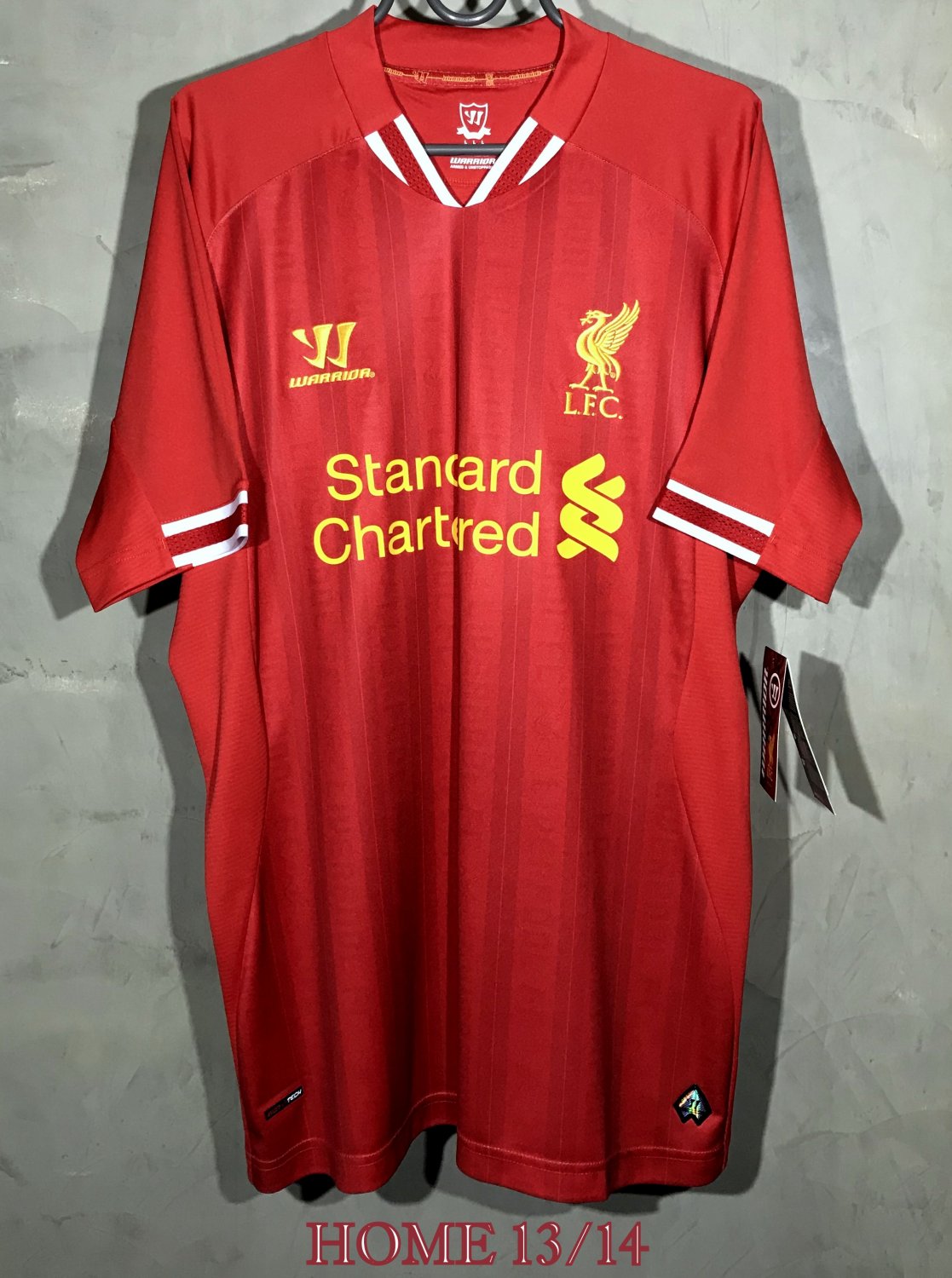 Liverpool Home football shirt 2013 - 2014. Sponsored by Standard Chartered