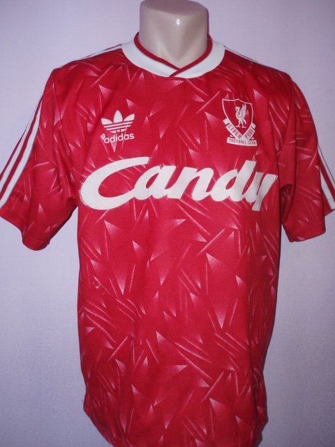 Liverpool Home Maillot de foot 1989 - 1990. Sponsored by Candy