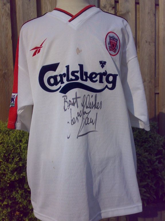 Liverpool Away football shirt 1998 - 2000. Sponsored by Carlsberg