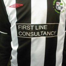 Forest Green Rovers Home football shirt 2008 sponsored by First Line Consultancy