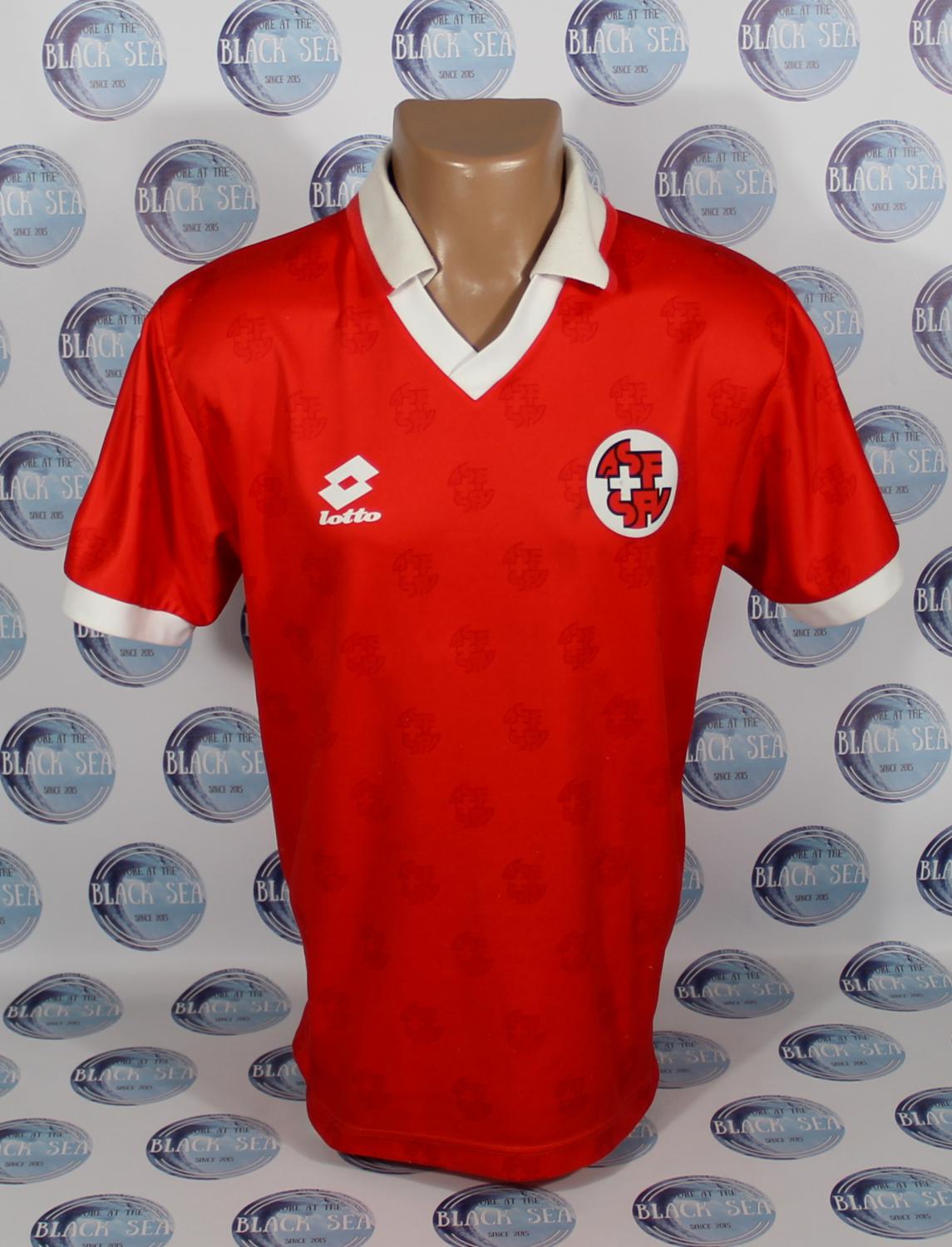 Maillot De Foot Vintage Suisse 1994-96 – Domicile – Lotto – Taille XL – Coupe Du Monde