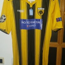 AEK Athens Home football shirt 2018 - 2019 sponsored by No to Racism