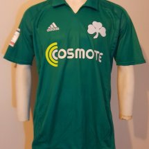 Panathinaikos Home football shirt 2007 - 2008 sponsored by Cosmote
