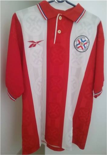 Maillot domicile Paraguay 1998 porté en match #2 (Arce