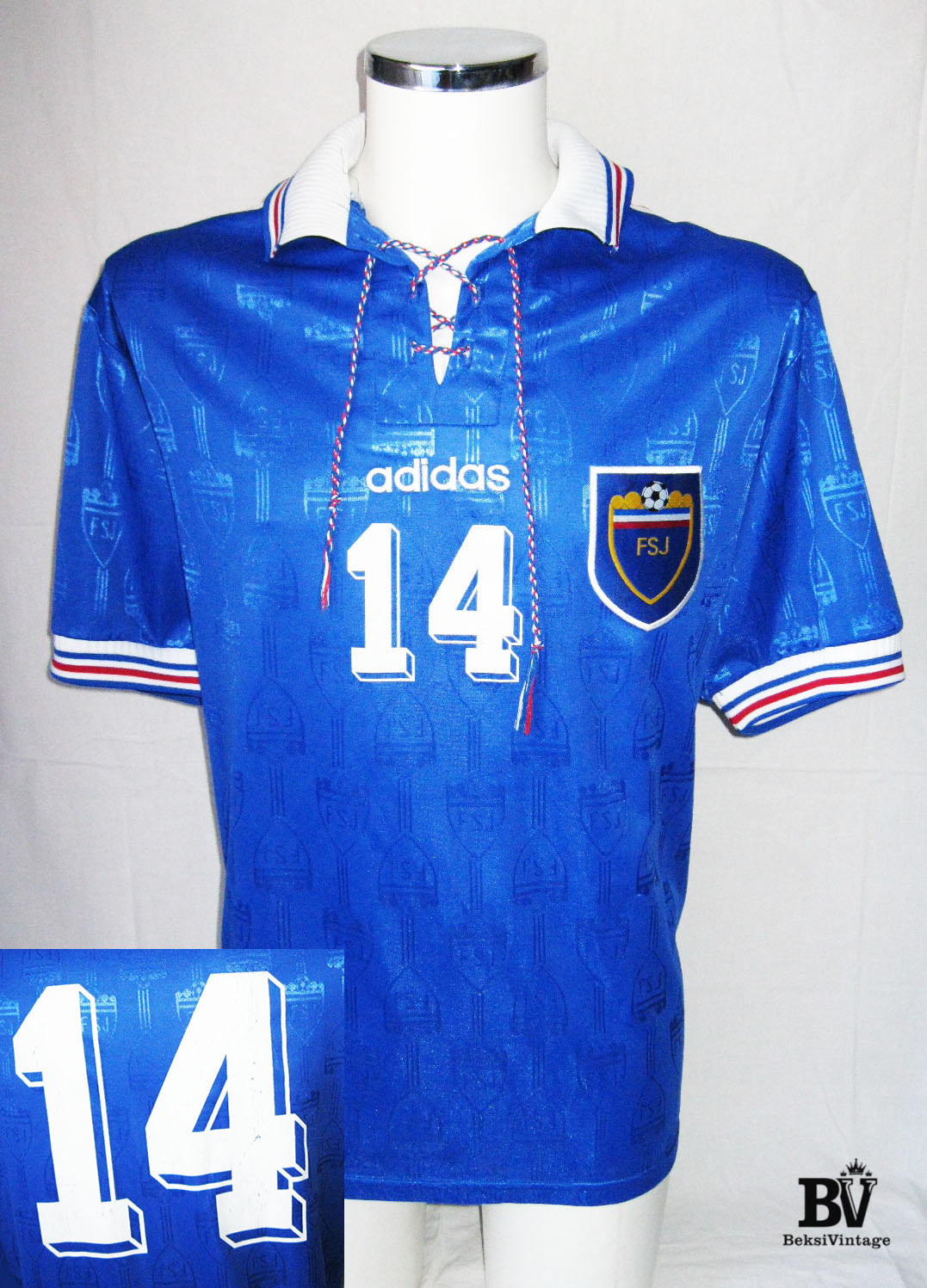 RETRO FOOTBALL DOMICILE, MAILLOT RETRO YOUGOSLAVIE 1990 S→XXL YUGOSLAVIA 