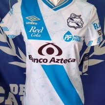 Puebla Home futbol forması 2021 sponsored by Banco Azteca