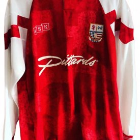 AFC Rushden & Diamonds Home football shirt 1992 - 1994 sponsored by Pittards