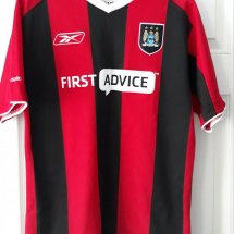 Manchester City Home football shirt 2003 - 2004 sponsored by First Advice