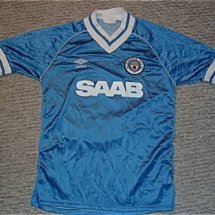 Manchester City Home football shirt 1982 - 1983 sponsored by SAAB