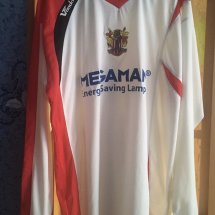 Stevenage FC Home football shirt 2008 - 2009 sponsored by Megaman