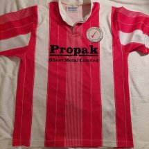 Stevenage FC Home football shirt 1994 - 1996 sponsored by Propak