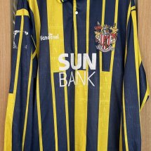 Stevenage FC Away football shirt 1996 - 1997 sponsored by Sun Bank