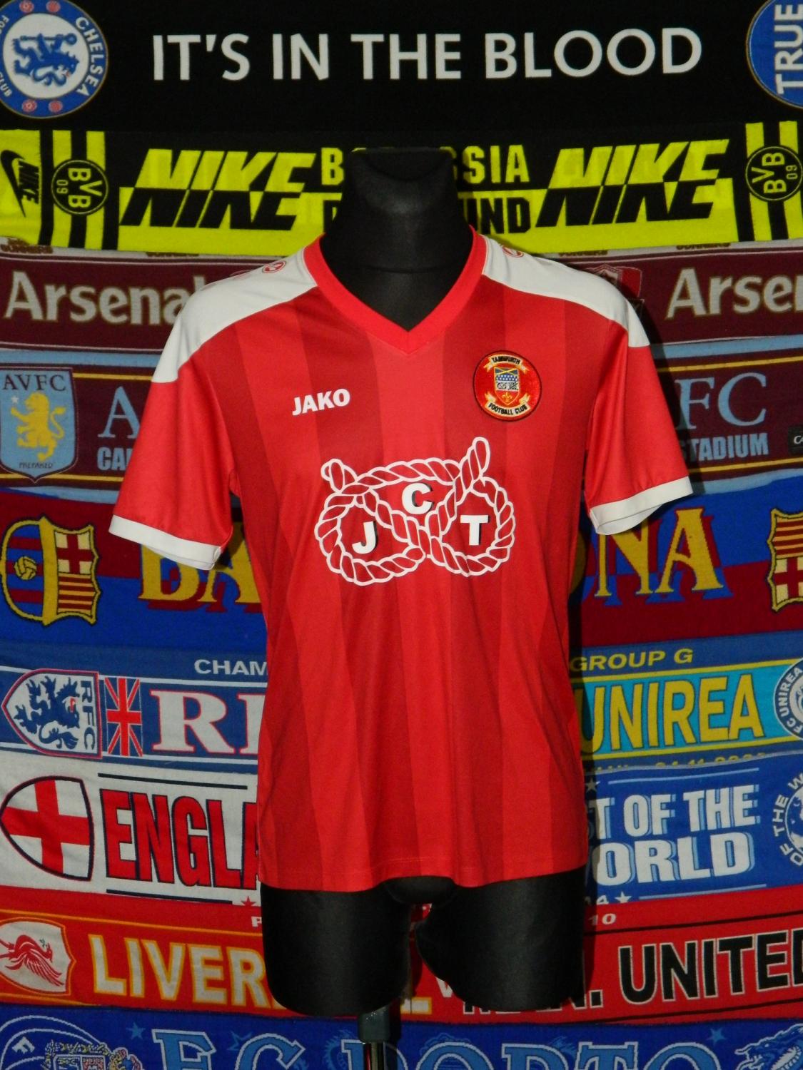 Tamworth Home football shirt (unknown year). Sponsored by JCT