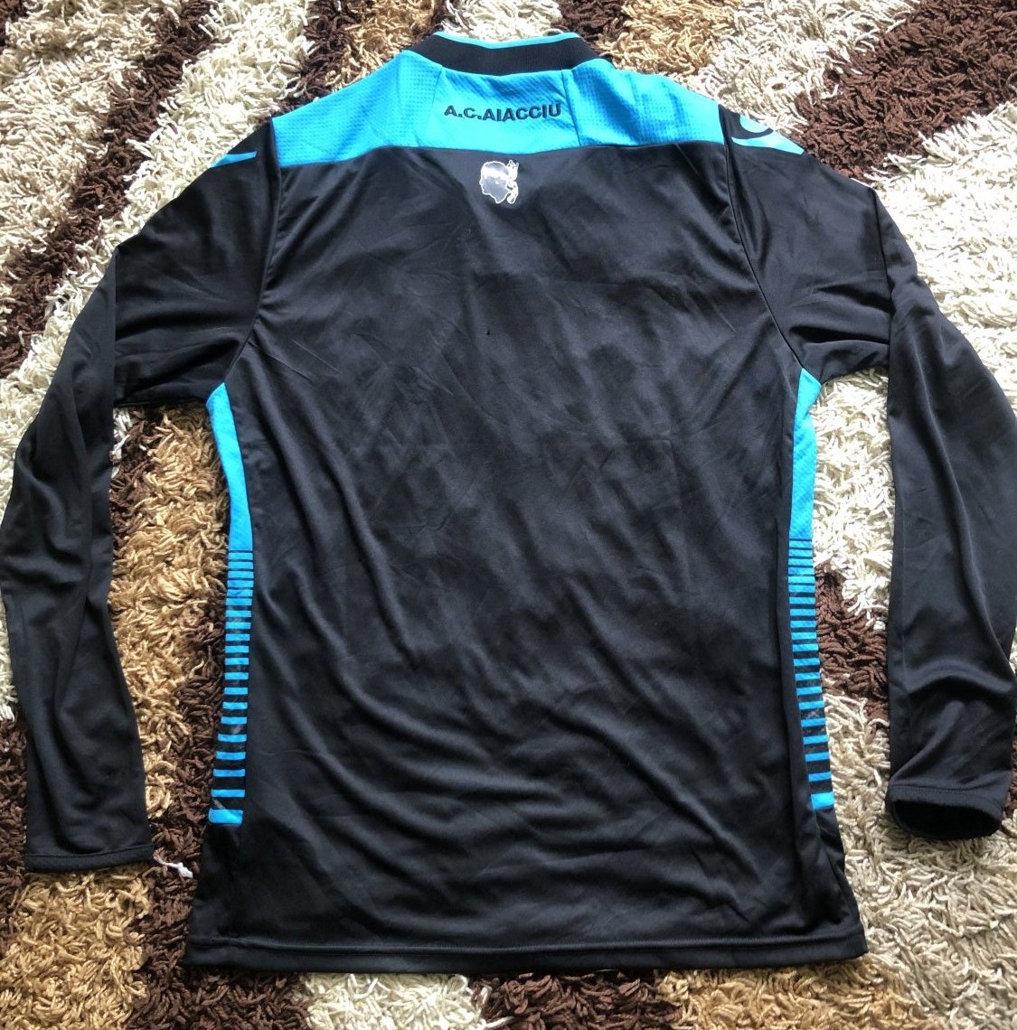Maillot AC Ajaccio Domicile 2014-2015 – Porté Par Gonçalves (n°7), Taille M, Macron