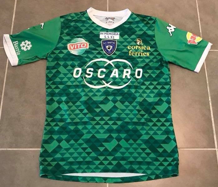Maillot SC Bastia Away 2018 - Kappa Noir Taille M, Très Bon état