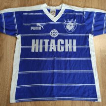SC Bastia Home football shirt 1981 - 1982 sponsored by Hitachi