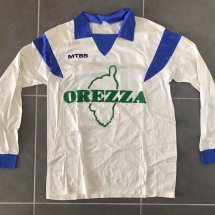 SC Bastia Away football shirt 1987 - 1988 sponsored by Orezza