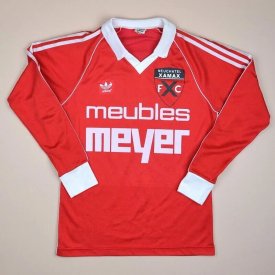 Neuchâtel Xamax FC Home football shirt 1980 - 1982 sponsored by Meubles Meyer