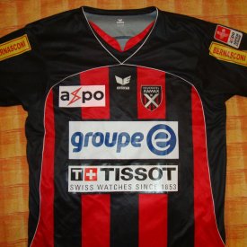 Neuchâtel Xamax FC Home football shirt 2007 - 2008 sponsored by Tissot