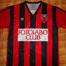 Neuchâtel Xamax FC Home football shirt 1991 - 1992 sponsored by Fotolabo Club