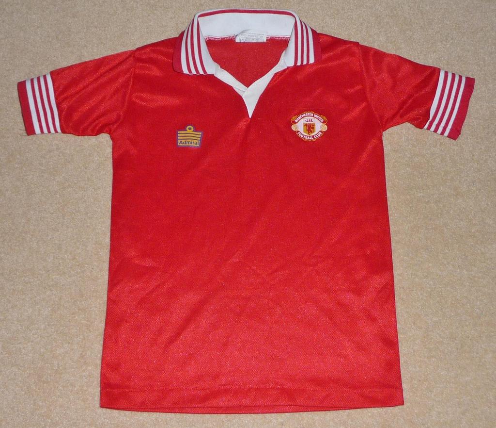 Manchester United Home football shirt 1975 - 1980. Sponsored by no sponsor