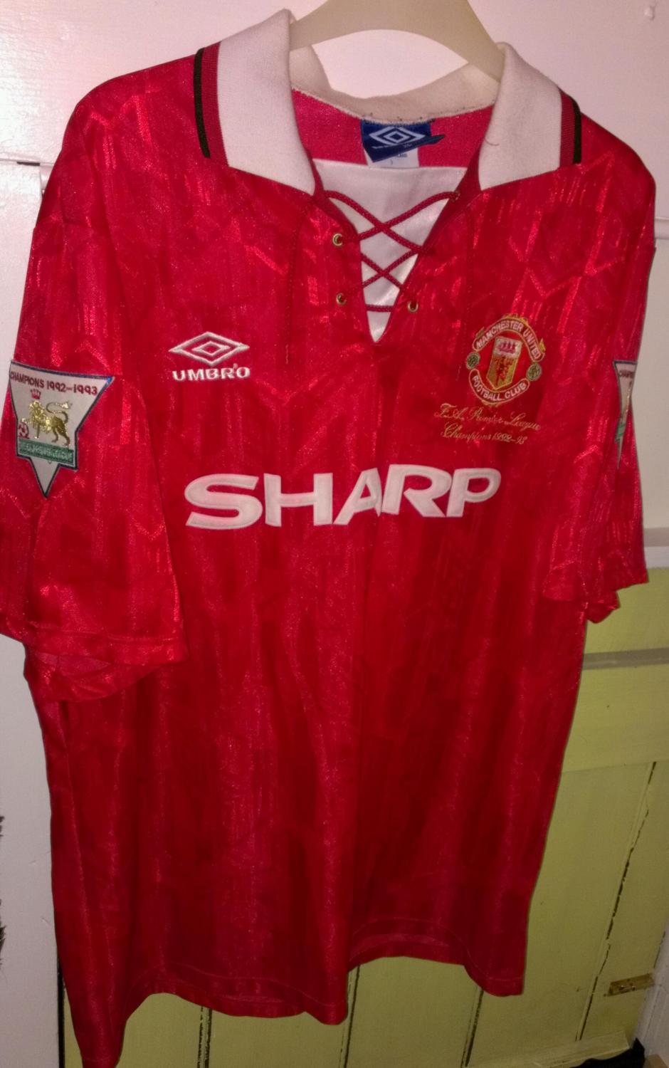 Sharpe #5 Manchester United 1993-1996 Home Football Nameset for shirt 