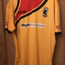 Blyth Spartans Away football shirt 2015 - 2016 sponsored by Blyth Workspace