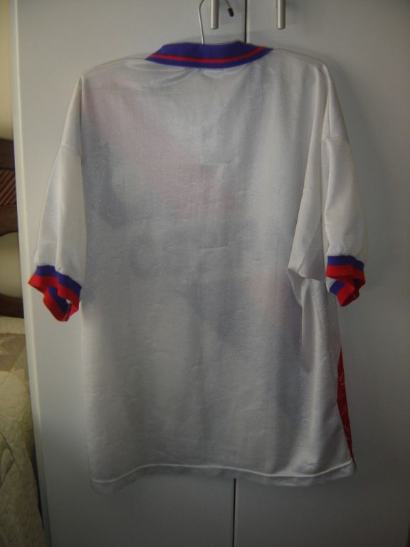 Maillot Football Vintage NALDI FIAT BOLOGNA - Domicile Rouge Et Bleu - Taille S/M - Numéro 8 - Italie