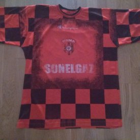 USM Alger Home football shirt 2000 - 2002 sponsored by Sonelgaz