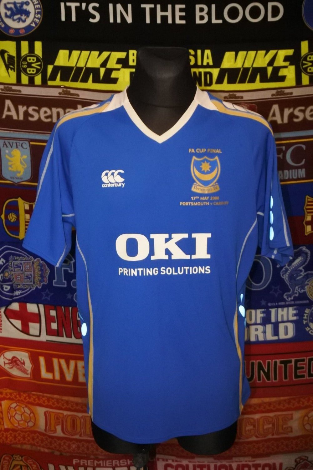 Portsmouth Special football shirt 2008. Sponsored by OKI