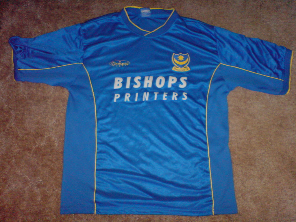 Portsmouth Home football shirt 2000 2002. Sponsored by Printers