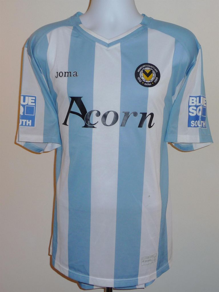 Newport County Away football shirt 2008 2009. Sponsored by Acorn