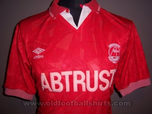 Aberdeen Home φανέλα ποδόσφαιρου 1990 - 1992