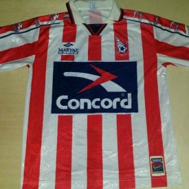 Atletico San Francisco Home fotbollströja 1997 - 1998 sponsored by Concord