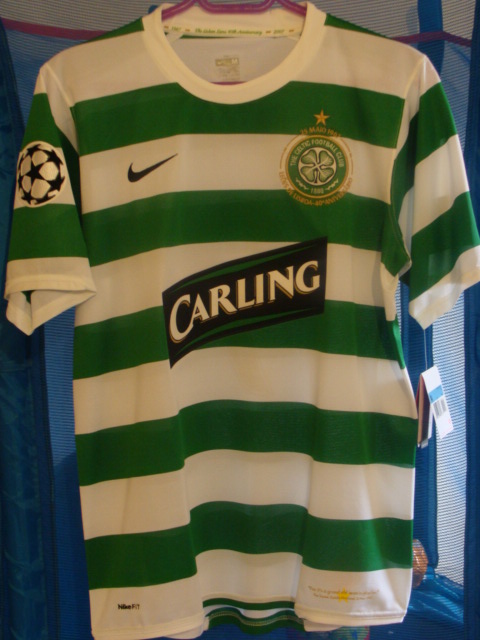 Celtic Home football shirt 2007 2008. Sponsored by Carling