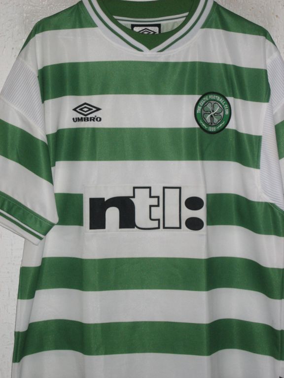Celtic Home football shirt 1999 - 2001. Sponsored by NTL