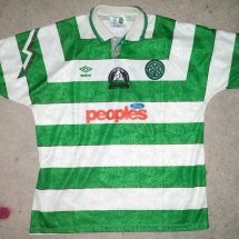 Celtic Home football shirt 1991 - 1992 sponsored by Peoples Ford